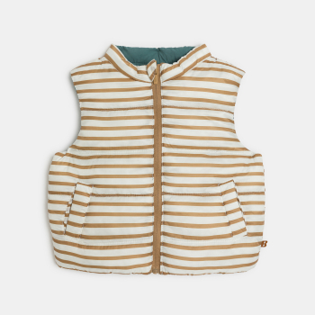 سترة بدون أكمام بوجهين باللون الأخضر للأطفال الصغار.